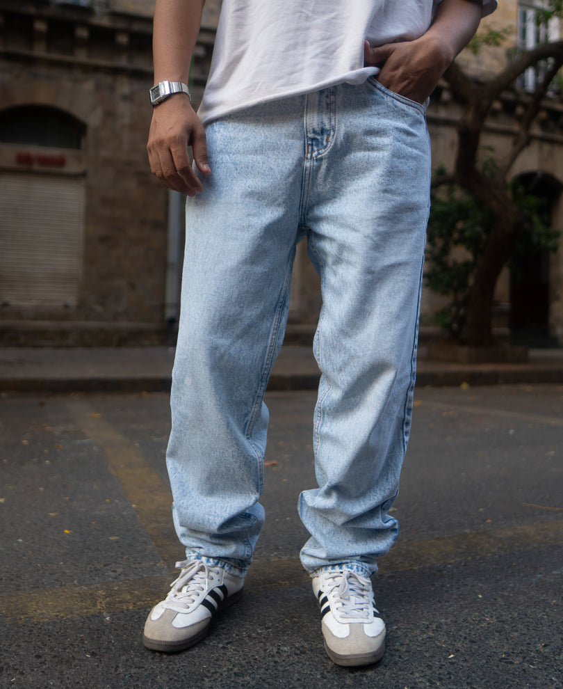Mid Blue Baggy Fit Jeans