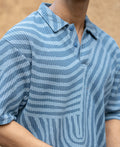 Grey Sky Abstract Print Polo T-Shirt