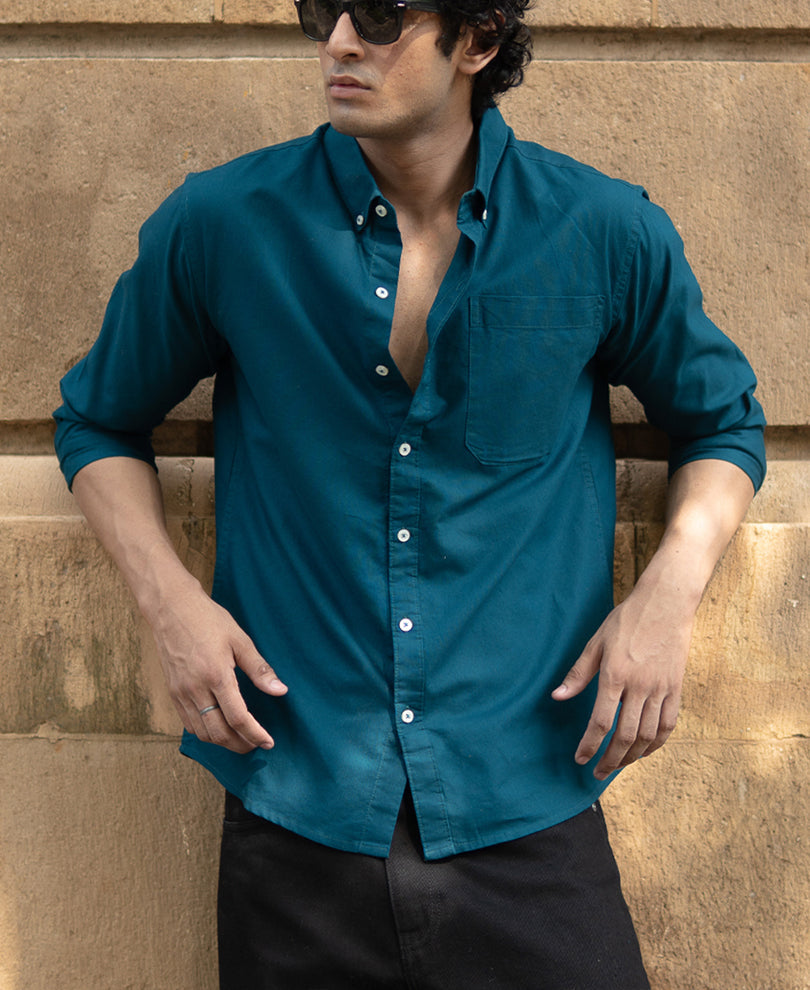 Teal Lightweight Oxford Shirt 100% Cotton