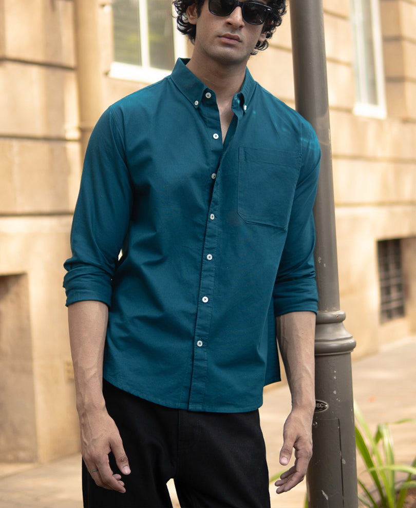 Teal Lightweight Oxford Shirt 100% Cotton