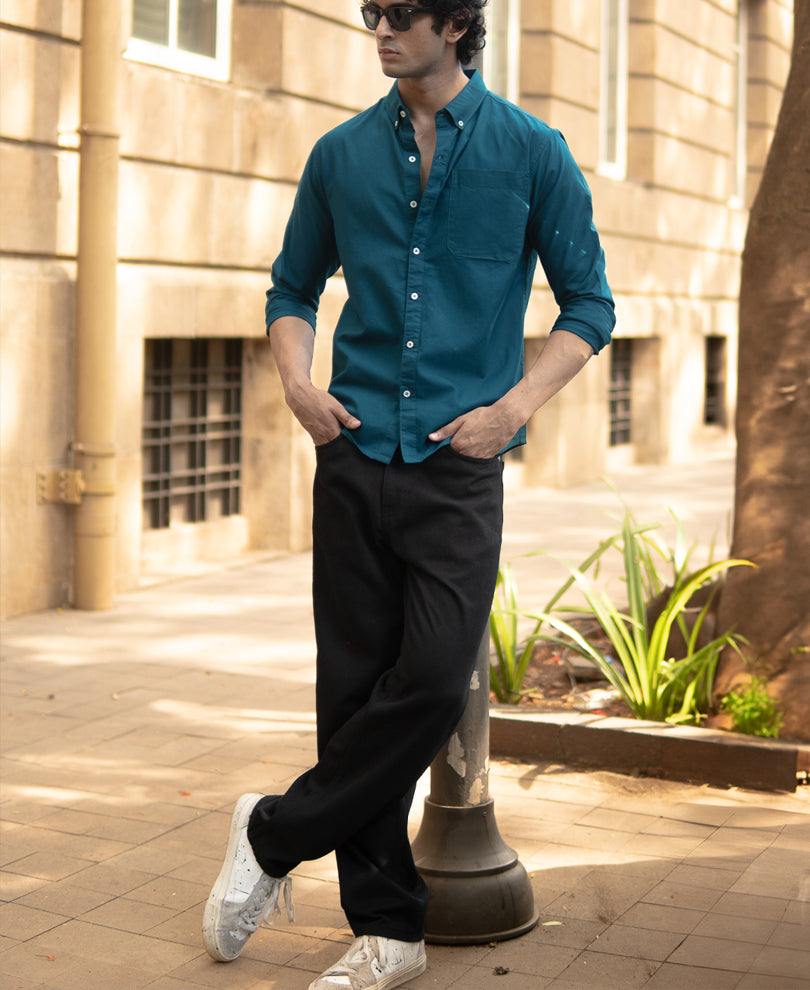 Teal Lightweight Oxford Shirt 100% Cotton