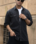 Charcoal Washed Denim Shirt 100% Cotton