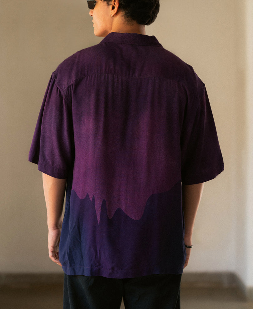 Purple Abstract Print Shirt