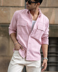 Dusty Pink Structured Overshirt 100% Cotton