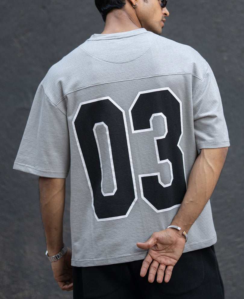 Grey Knit Jersey T-Shirt 100% Cotton