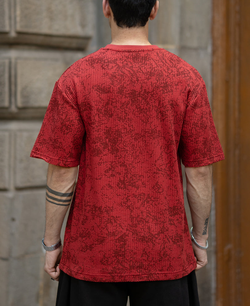 Brick Red Printed T-Shirt