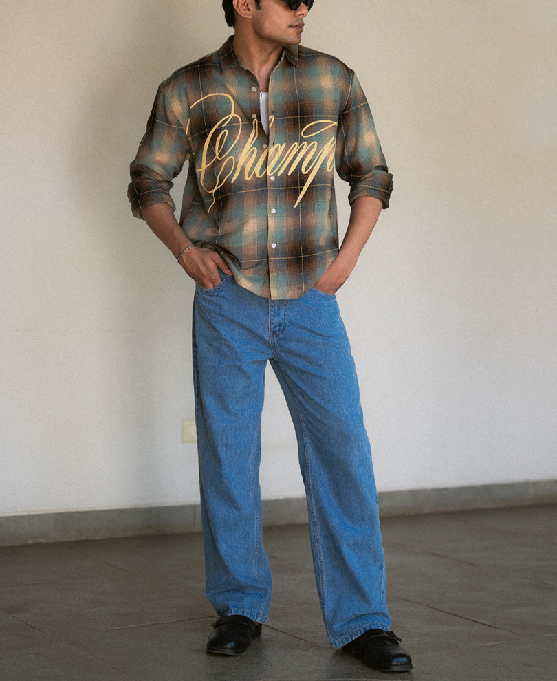 Multicolour Printed Checks Shirt