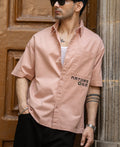 Pastel Pink Embroidered Shirt 100% Cotton