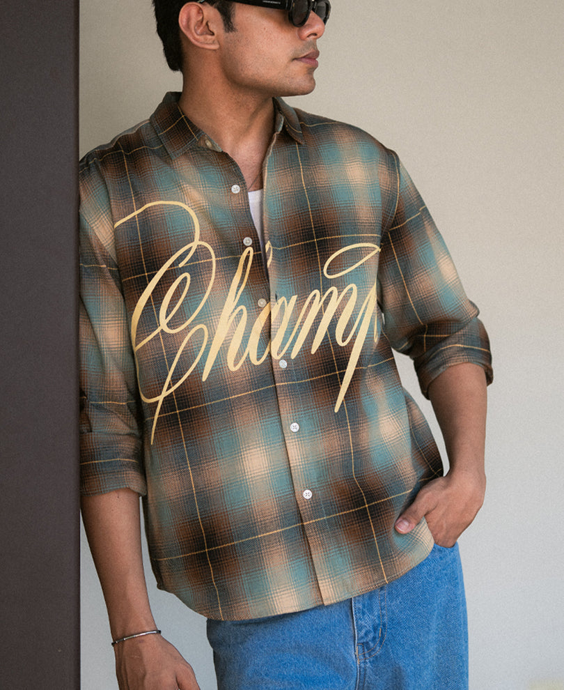 Multicolour Printed Checks Shirt