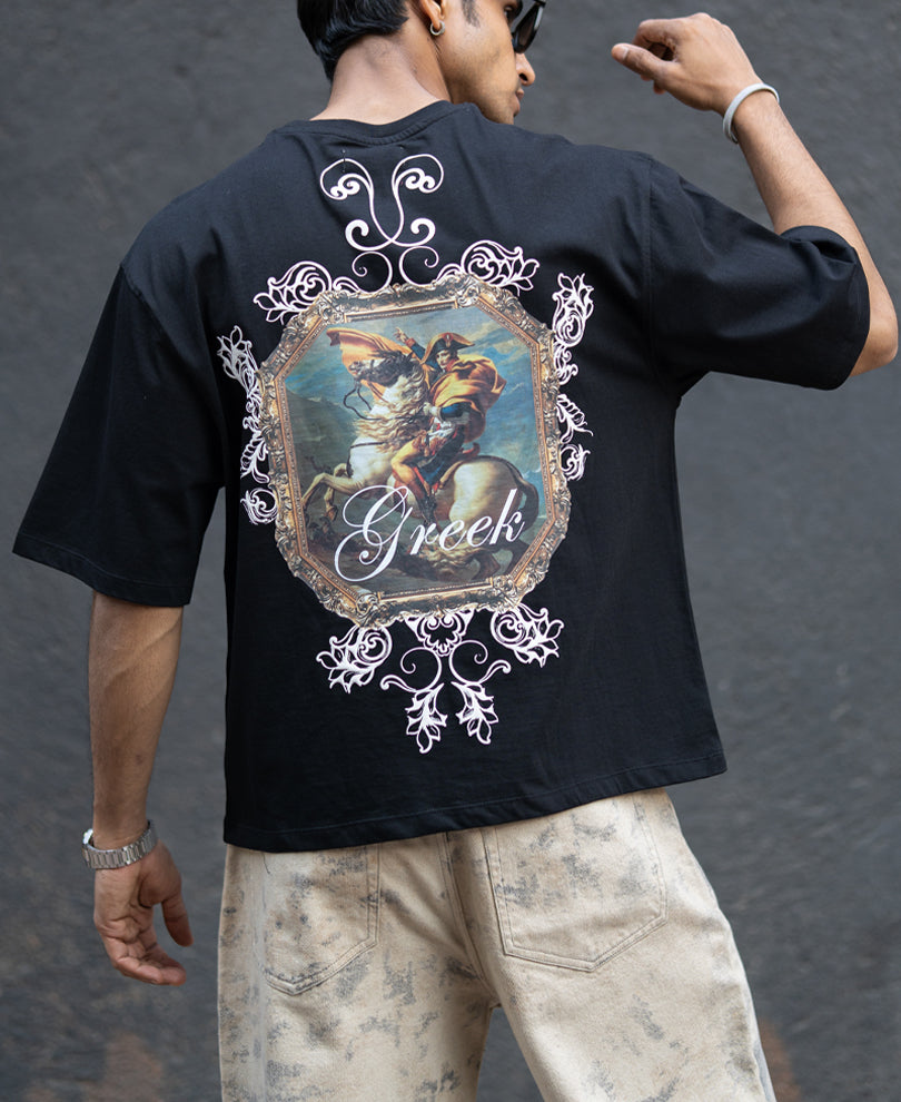 Black Greek Graphic T-Shirt 100% Cotton