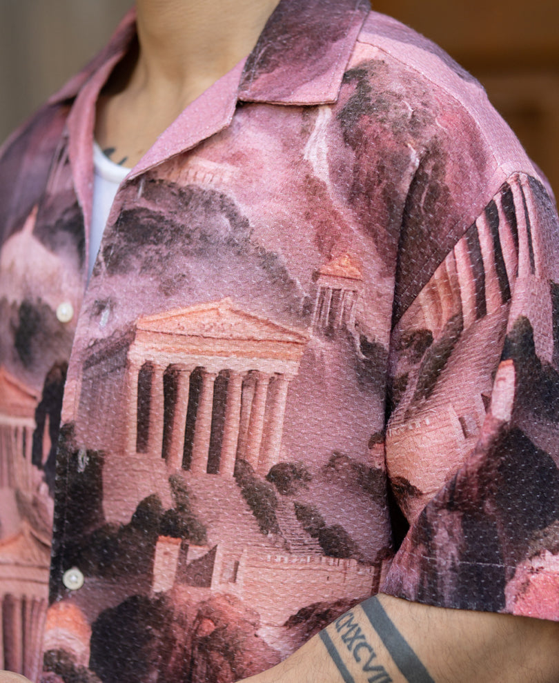 Roman Architecture Print Shirt 100% Cotton