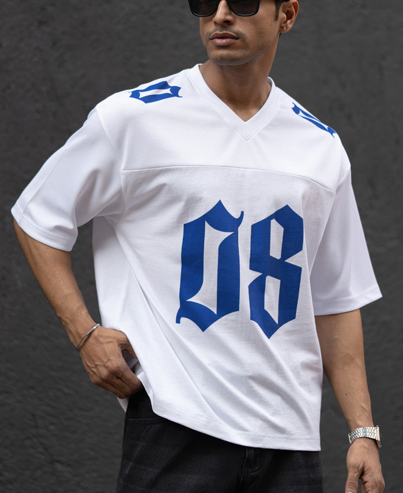 White Printed Jersey T-Shirt