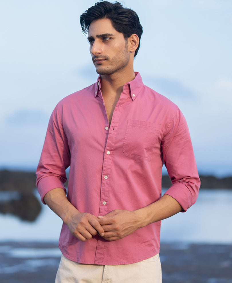 Rogue Pink Structured Buttondown Shirt 100% Cotton