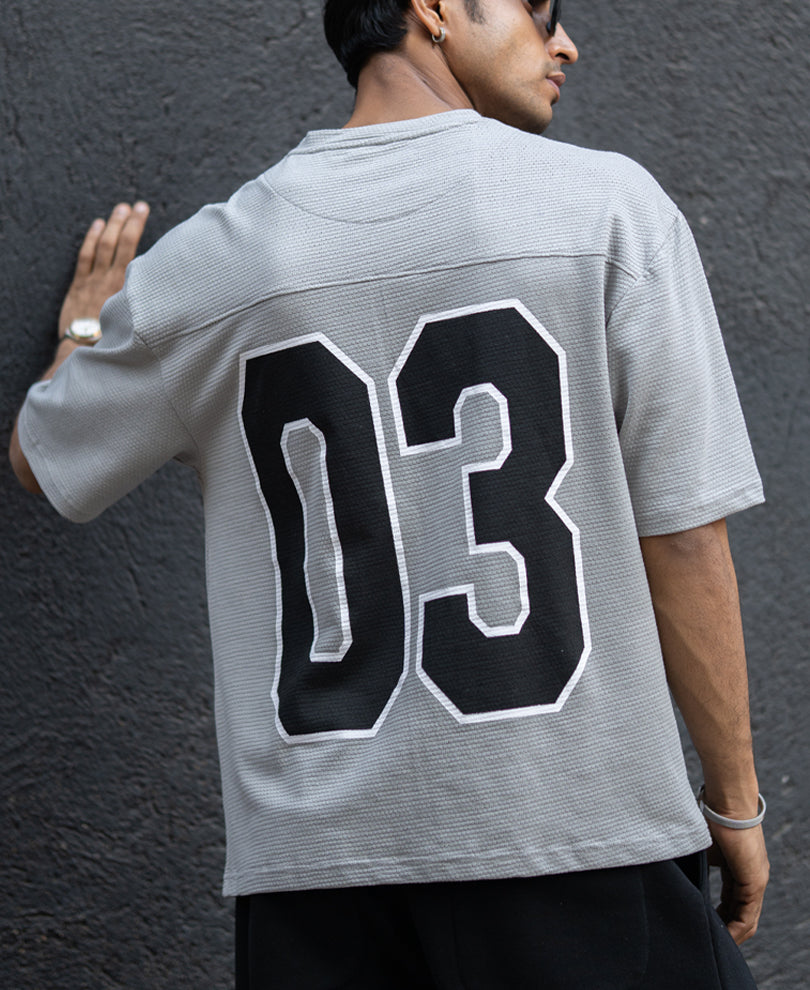 Grey Knit Jersey T-Shirt 100% Cotton