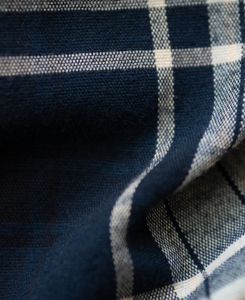 Navy Structured Checks Shirt 100% Cotton