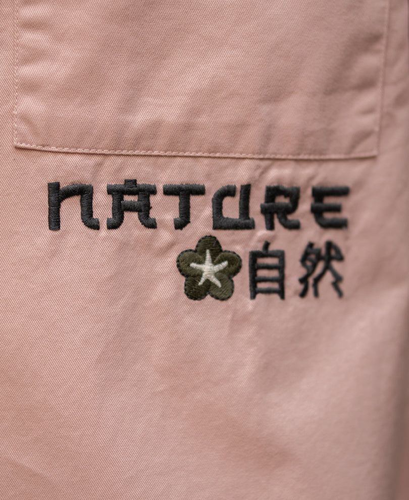 Pastel Pink Embroidered Shirt 100% Cotton