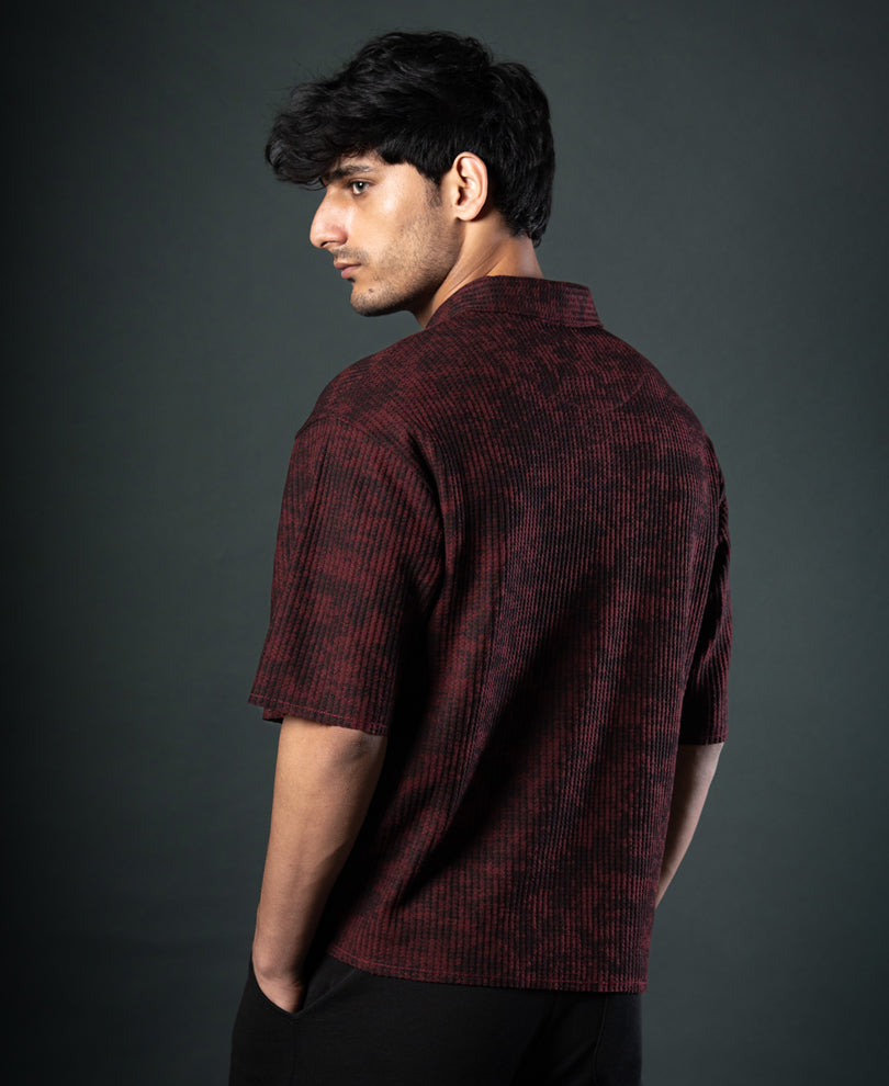 Wine Printed Boxy T-Shirt