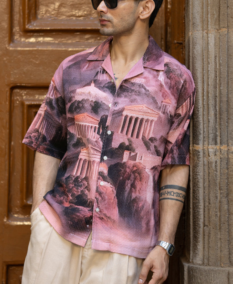 Roman Architecture Print Shirt 100% Cotton