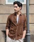 Brown Structure Stripe Shirt