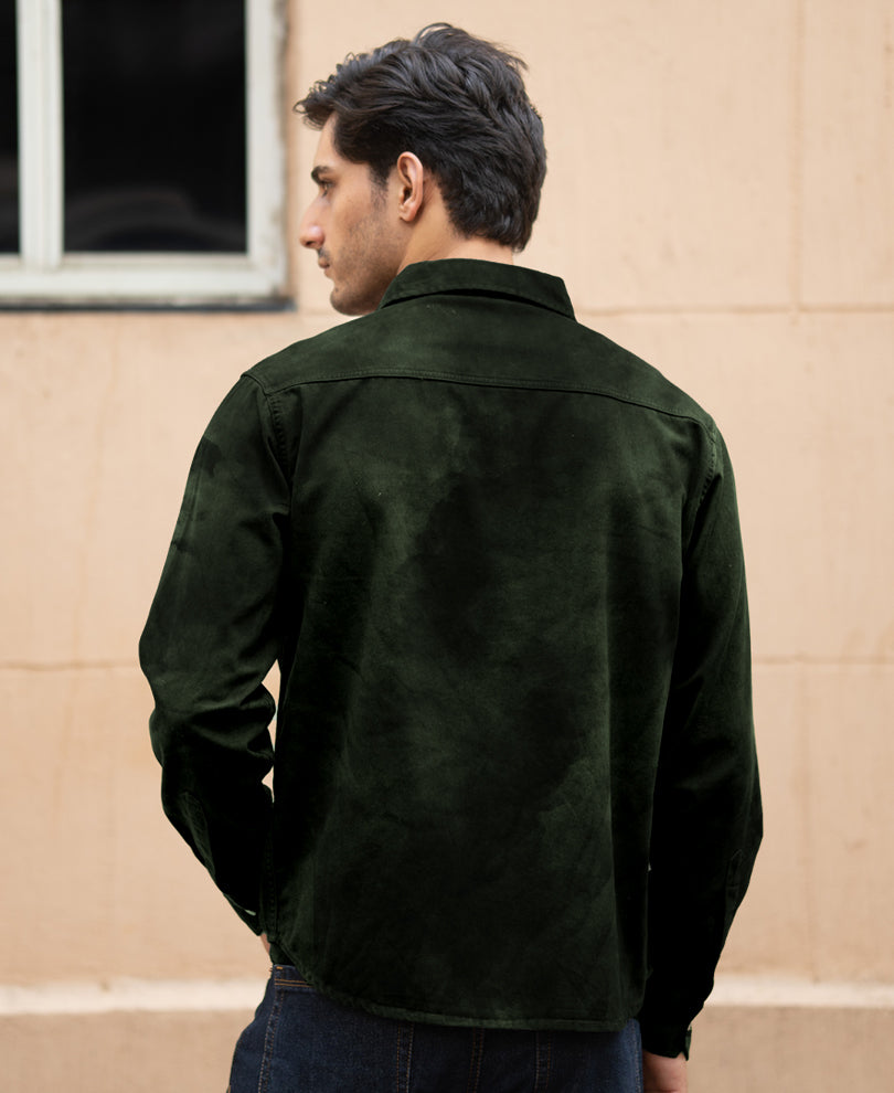 Dark Green Sprayed Shirt 100% Cotton
