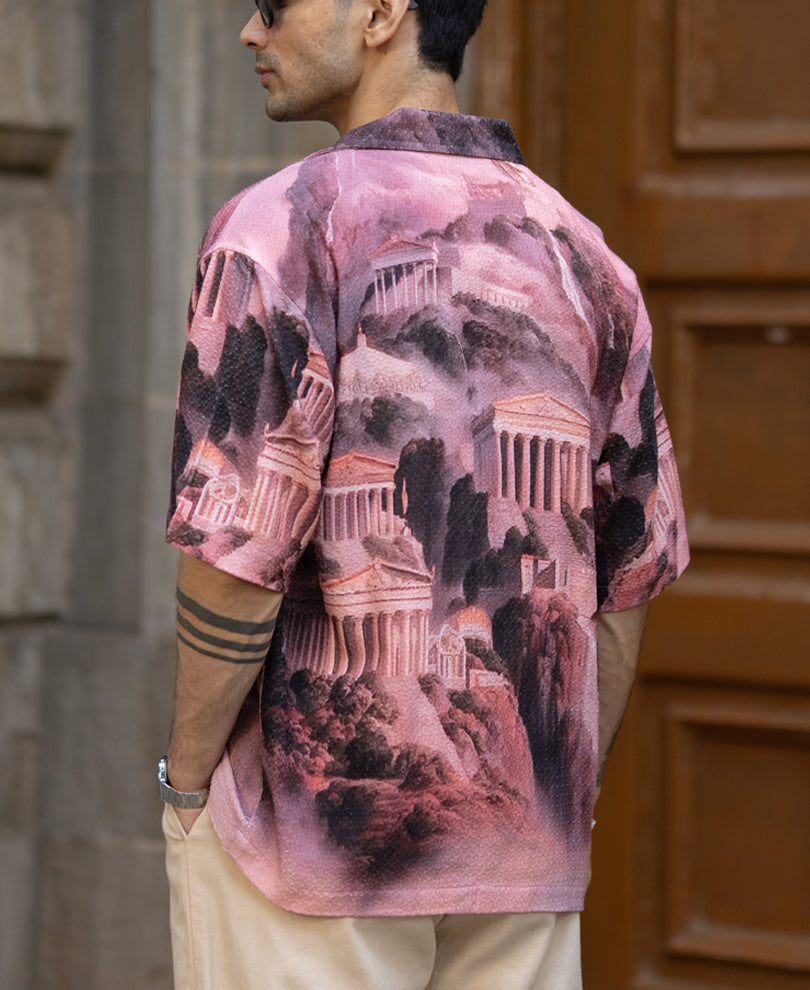 Roman Architecture Print Shirt 100% Cotton