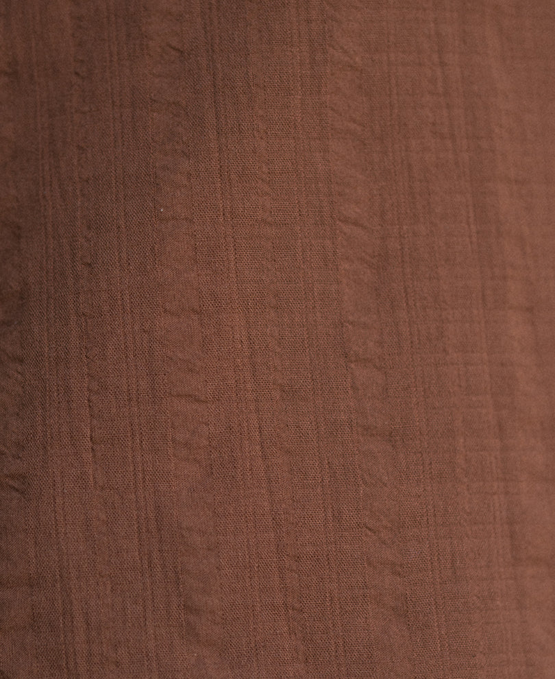 Brown Plain Structure Shirt 100% Cotton