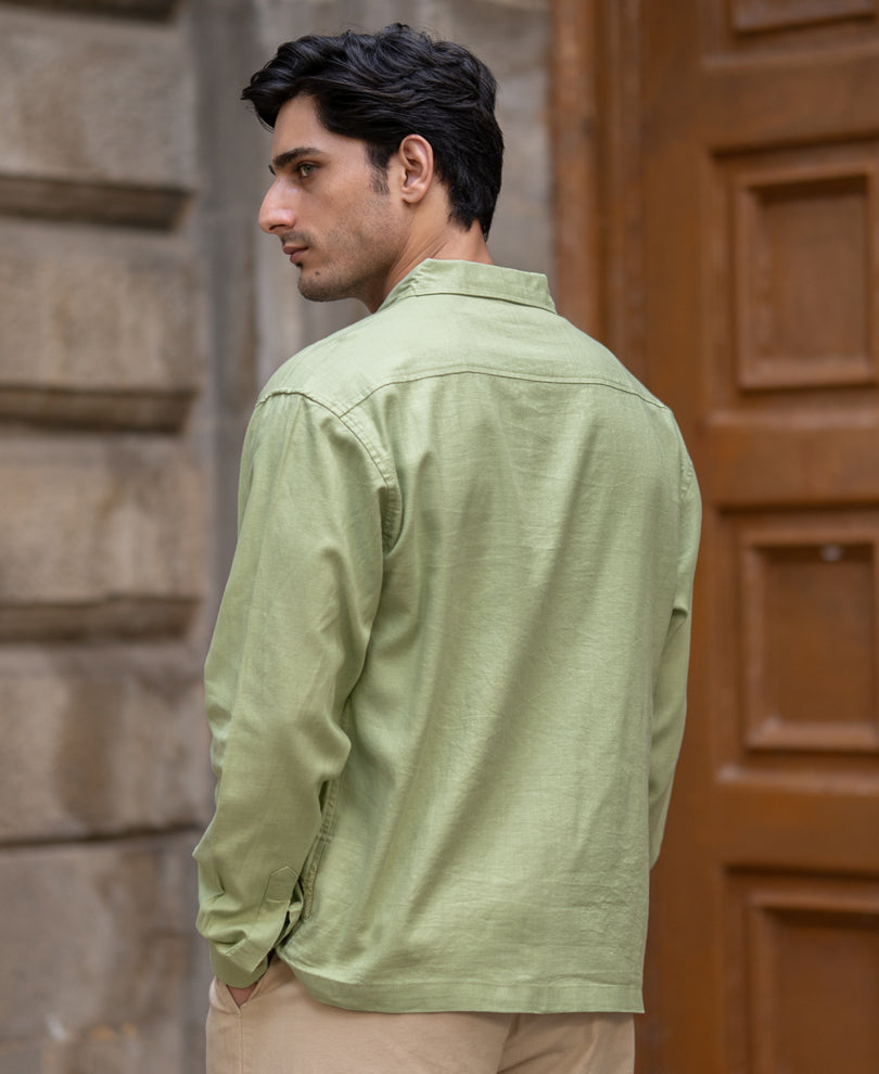 Mint Embroidered Shirt 100% Cotton