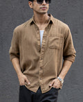 Brown Overdyed Lightweight Shirt